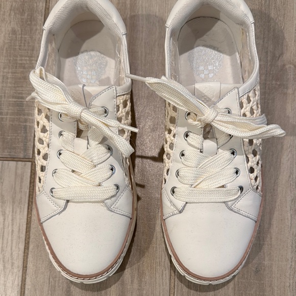 Vince Camuto Women's Cream Lace-Up Sneakers - Picture 1 of 11